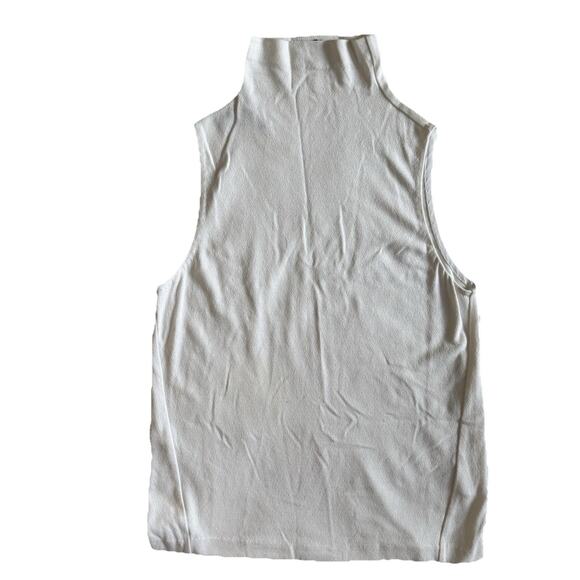 Club Monaco Off White Sleeveless Mock Neck Top Women’s Size S/P Stretchy Knit - Picture 1 of 5